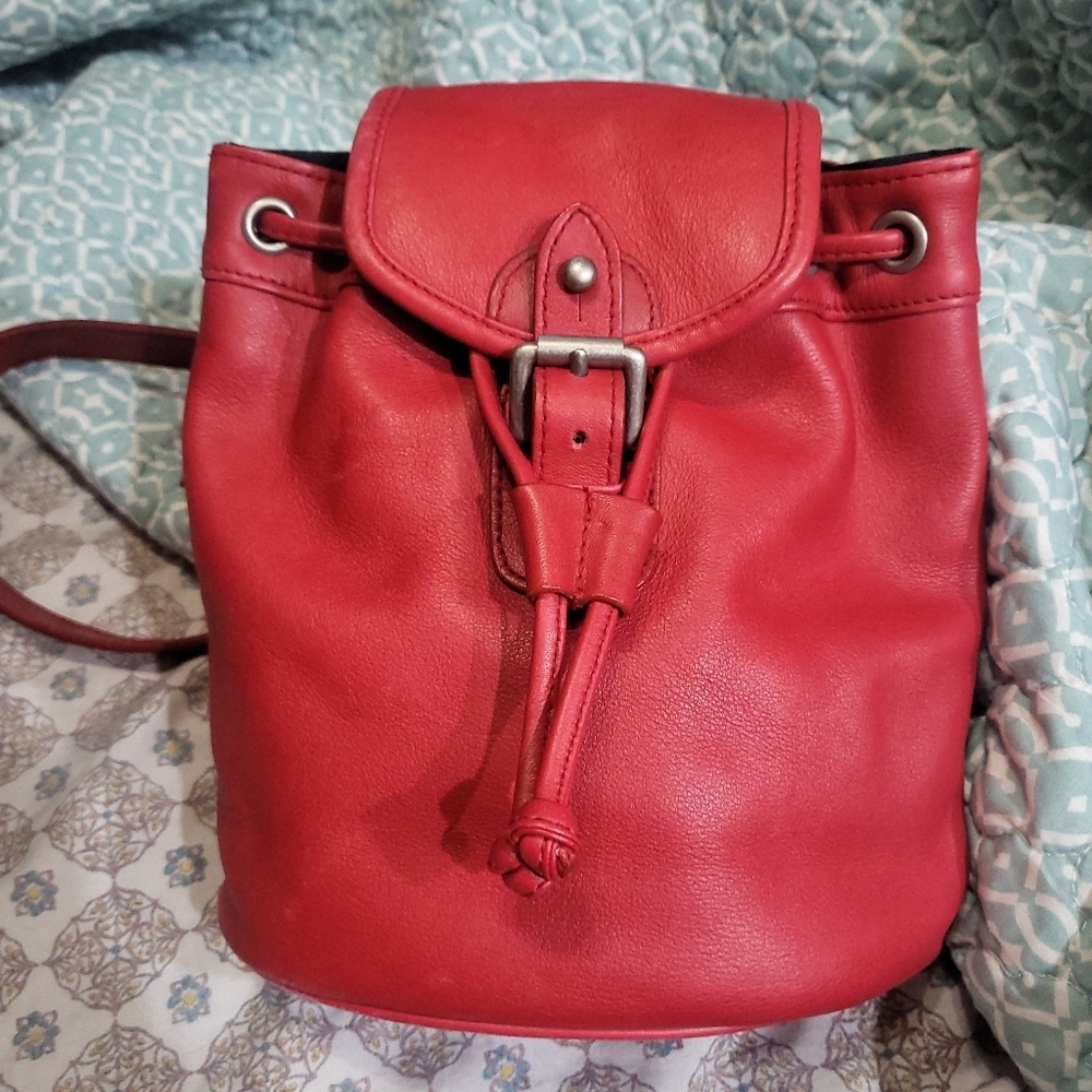 Vintage Gap Red Leather Small Backpack Purse